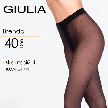 Матовые женские колготки в мелкий горошек Giulia BRENDA 40 (1) 2 Black-nero, капроновые колготы, тонкие