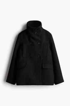 Пальто H&M 1246636 черный XS