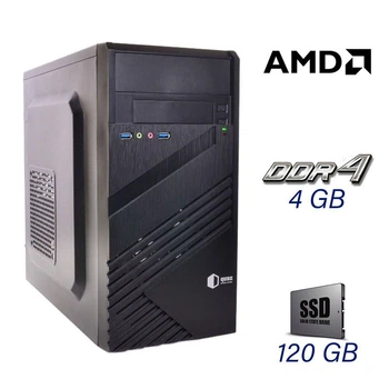 Комп'ютер QUBE QB05M U3 Tower / AMD Athlon 200GE (2(4) ядра по 3.2 GHz) / 4GB DDR4 (2400 MHz) / 120GB SSD / 400W / PRIME A320M-R