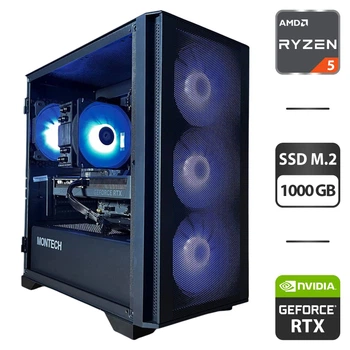 Сборка под заказ: игровой ПК Montech Air 100 ARGB Black Tower / AMD Ryzen 5 7500F (6 (12) ядер по 3.7 - 5.0 GHz) / 32 GB DDR5 / 1000 GB SSD M.2 / nVidia GeForce RTX 5060 Ti, 16 GB GDDR7, 128-bit / 650W