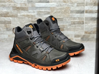 Спортивные кожаные ботинки, кроссовки на меху Salomon Winter Grey 43