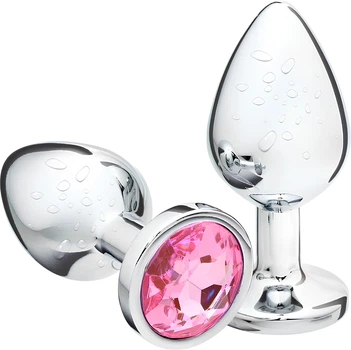 Стальная анальная пробка Passion S-Pink с кристаллом (ROZ6501103880)