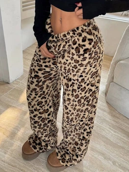Домашні плюшеві штани з леопардовим принтом — Leopard Cozy. Піжамні штани жіночі.Розмір S