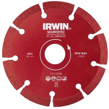 Диск Irwin діамантовий 115x22,2 мм.сегментний по бетону (10505929)