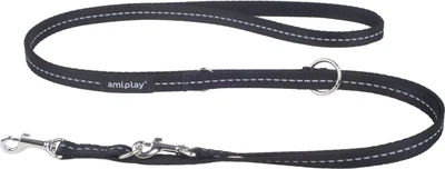 Регульований повідець Amiplay Reflective 6 в 1 M 100 - 200 см Чорний (5907563215535)