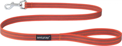 Повідець Amiplay Rubber L - XL 120 x 2 см Помаранчевий (5907563221727)