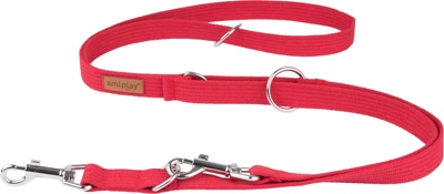 Регульований повідець Amiplay Cotton 6 в 1 S 100 - 200 см Червоний (5907563222892)