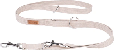 Smycz regulowana Amiplay Cotton 6 w 1 XL 100 - 200 cm Beżowa (5907563223035)