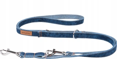 Smycz regulowana Amiplay Denim 6 w 1 L 100 - 200 cm Granatowa (5907563271456)