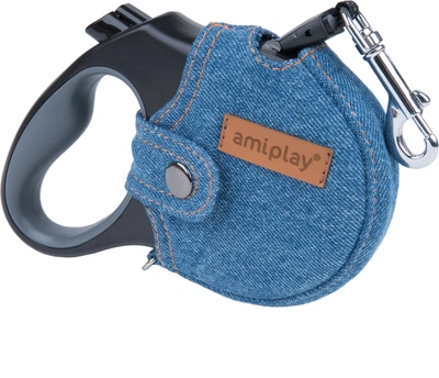 Smycz automatyczna Amiplay Infini z obudową Denim M 5 m Niebieska (5907563271500)