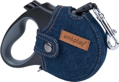 Smycz automatyczna Amiplay Infini z obudową Denim XL 5 m Granatowa (5907563271555)