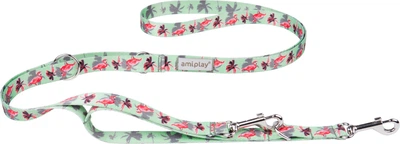 Smycz regulowana Amiplay BeHappy 7 w 1 S 100 - 200 cm Flamingo (5907563281974)