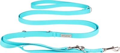 Регульований повідець Amiplay Samba 8 в 1 XL 200 - 400 см Бірюзовий (5907563301573)