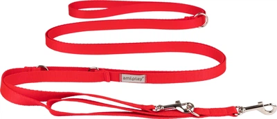 Smycz regulowana Amiplay Samba 8 w 1 XL 200 - 400 cm Czerwona (5907563301634)