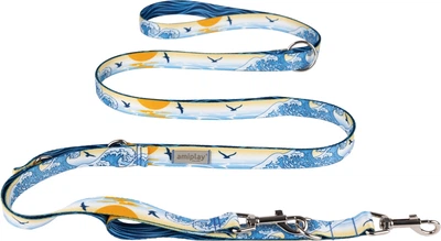 Smycz regulowana Amiplay BeNature 8 w 1 XL 200 - 400 cm Waves (5907563306004)
