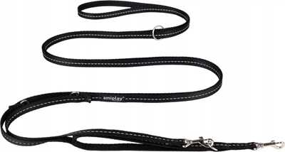 Регульований повідець Amiplay Reflective 8 в 1 S 200 - 400 см Чорний (5907563306134)