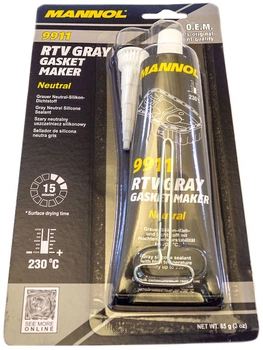 Герметик універсальний силіконовий термостійкий 85 г сірий Mannol RTV Grey Gasket Maker (230°C, водонепроник.)