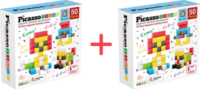 Набір магнітного конструктора Picasso Tiles Building Cubes 50 деталей + 50 деталей (468507949_468507949)