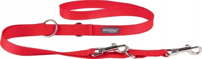 Регульований повідець Amiplay Popular 6 в 1 XL 100 - 200 см Червоний (5907563314429)