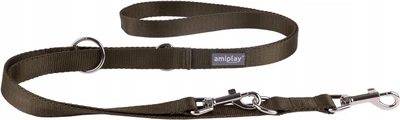 Регульований повідець Amiplay Popular 6 в 1 XL 100 - 200 см Оливковий (5907563314436)