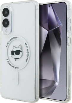 Панель Karl Lagerfeld Button Choupette Head Printed Logo MagSafe для Samsung Galaxy S25 Edge White (KLHMS25EHLSCHH)