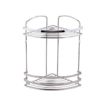 Кутова дворівнева полиця для ванни сіра Tekno-tel (BK082SS)