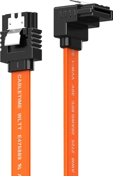 Кабель CABLETIME SATA 3.0, прямий кут, 0.5 м (CAS1E) (CA915903)