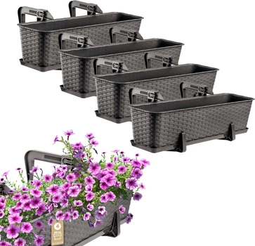 Skrzynka balkonowa z uchwytami Kadax Castro K8210 4 szt. Brązowa