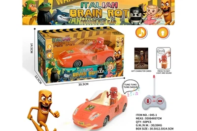 Радиоуправляемая машинка Deluxe R/C Car Tung Tung Tung Sahur яркий дизайн световые эффекты