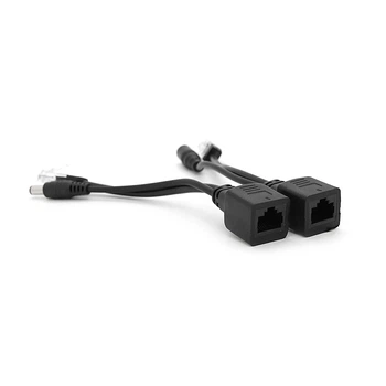 POE инжектор пассивный (пара) 802.3at (30Вт) с портами Ethernet 10/100Mbps, black, OEM Q50 Voltronic 08863