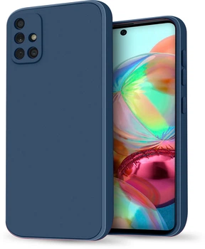 Силиконовый чехол HardCorner Samsung Galaxy A71 A715 (с микрофиброй) Blue (34819-28)