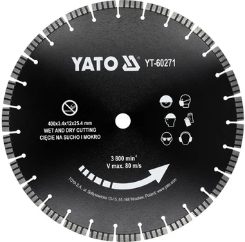 Tarcza do przecinarki Yato YT-60271 do betonu krawężników 400 mm otwór 25.4 mm (5906083119422)
