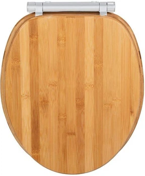 Сиденье для унитаза Wenko Bamboo Easy Close Fix-Clip, коричневое