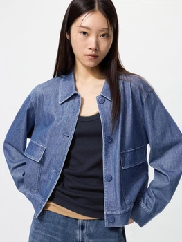 Джинсовая куртка женская Uniqlo 808435165 S Синяя (1159849446)