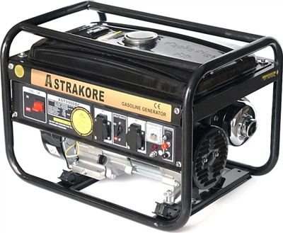 Бензиновый генератор ASTRAKORE PREMIUM COPPER - AST9900DC, однофазный 220В, 50 Гц, 2.5 кВт, объем 15 л (YT39336)