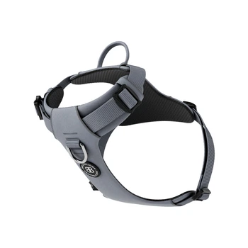 Шлея для собак с нагрудным кольцом и ручкой BullyBillows Lightweight Air Mesh Harness M: ОШ 32-47 см, ОГ 56-69 см Серый