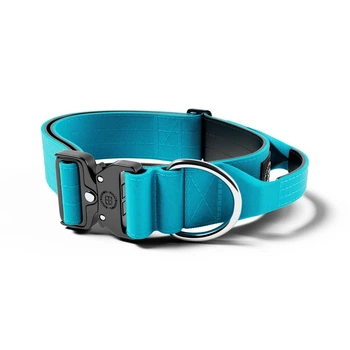 Тактичний широкий нашийник із ручкою для собак BullyBillows Combat Collar Handle 5 cm XL: 50 мм, ОШ 56-73 см Блакитний