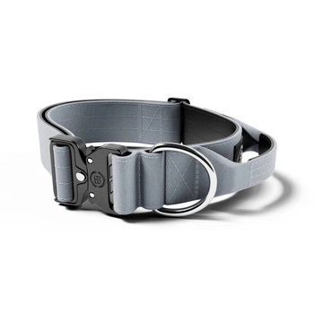 Тактический широкий ошейник с ручкой для собак BullyBillows Combat Collar Handle 5 cm M: 50 мм, ОШ 43-58 см Серый