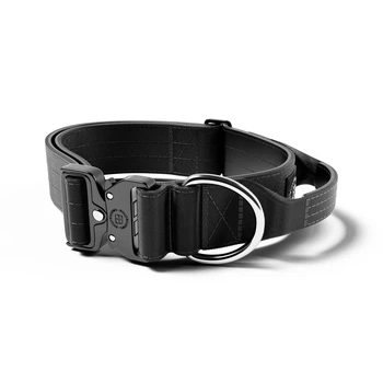 Тактичний широкий нашийник із ручкою для собак BullyBillows Combat Collar Handle 5 cm L: 50 мм, ОШ 45-66 см Чорний