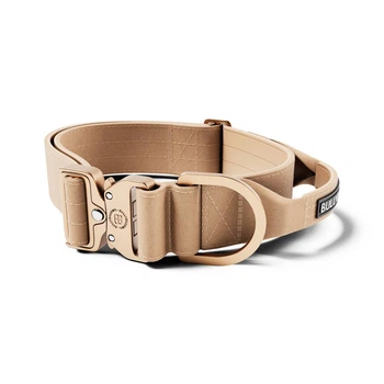 Тактический широкий облегченный ошейник с ручкой для собак BullyBillows Lighter Combat Collar Handle 5 cm XL: 50 мм, ОШ 56-73 см Бежевый