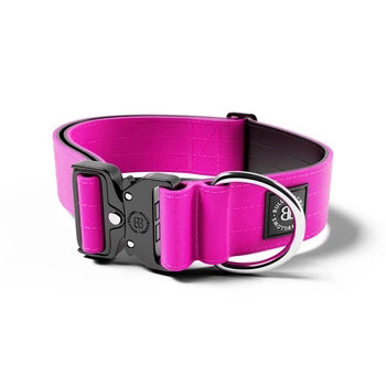 Тактический широкий ошейник для собак BullyBillows Combat Collar No Handle 5 cm M: 50 мм, ОШ 35-48 см Малиновый