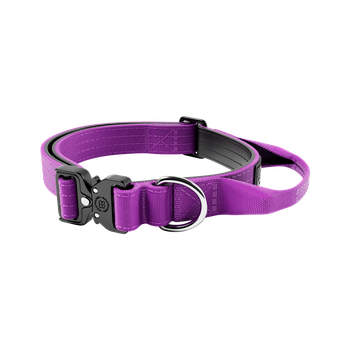 Тактичний нашийник для цуценят та міні собак BullyBillows Combat Collar Handle 2.5 cm XS-M: 25 мм, ОШ 34-46 см Фіолетовий