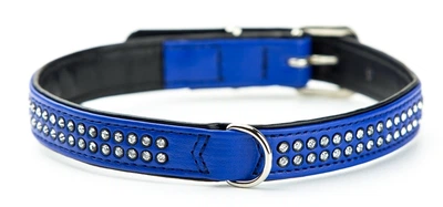 Нашийник зі стразами для собак маленьких порід Swarovski Crystal Mini Collar Nobby S: 17-19 мм, Д 37 см, ОШ 27-32 см Синій