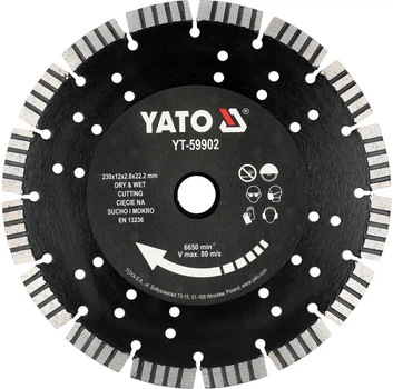 Tarcza do żelbetu Yato YT-59902 laserowo spawane segmenty 230 mm (5906083119385)