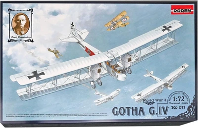 Немецкий бомбардировщик Gotha G.IV Сборная пластикова модель в масштабе 1:72 Roden