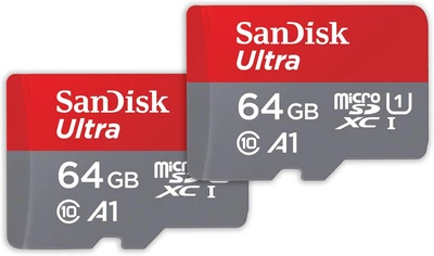 Карта пам'яті SanDisk Ultra microSDXC 64GB Class 10 UHS-I U1 A1 (2-Pack) + SD адаптер (SDSQUAB-064G-GN6MT)