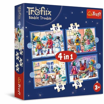 Пазлы 4in1 (12 15 20 24) В Трефликс идет снег Trefl