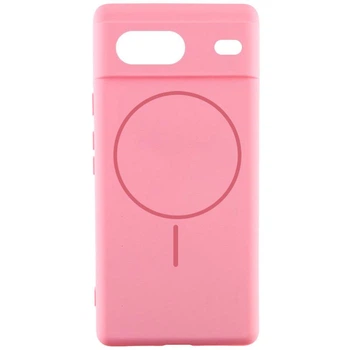 Чехол Silicone Case Full Camera with MagFit MagSafe для Google Pixel 8a Розовый / Light pink