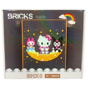 Конструктор мозаїка Blocks Bricks DMXC Кітті та друзі, 527 деталей DB-019