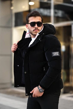 Чоловіча куртка пуховик Burberry до -20 з патчем 429020 3XL чорний